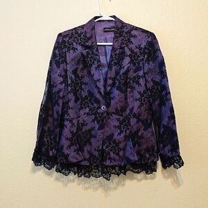 Orna Farho Paris Lace vintage Blazer  size 44T (Large  US)